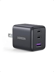 UGREEN 3-Port 30W USB C Charger, GaN II Compact iPhone Charger Fast Charging, Type C Power Adapter for iPhone 17/16/15 Series, Galaxy S26/S25/24, iPad, MacBook Neo/Air, Matt Black