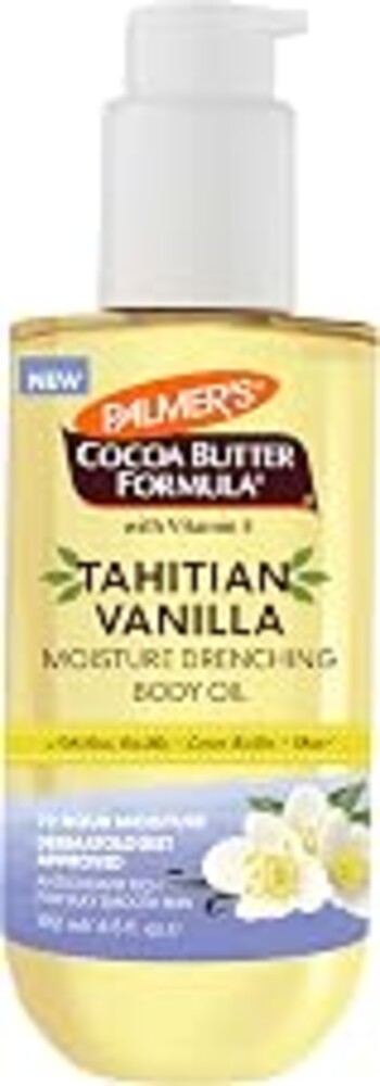 Palmer's Cocoa Butter Formula Body Oil, Moisture Drenching Tahitian Vanilla, 6.5 Oz, 72Hr Hydration with Shea Butter & Vitamin E for Softer Skin, Protects & Soothes Dryness, Dermatologist Approved