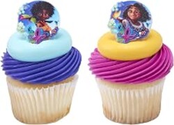 DecoPac Disney Encanto Rings, Cupcake Decorations Featuring Mirabel and Antonio, Multicolored 3D Food Safe Cake Toppers – 24 Pack