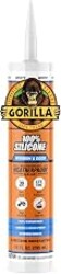 Gorilla 100% Silicone Sealant Caulk Window & Door, 10 Ounce Cartridge, White