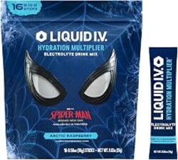 Liquid I.V.® Hydration Multiplier - Limited Edition - Spider-Man - Arctic Raspberry | Electrolyte Powder Drink Mix | 1 Pack (16 Servings)