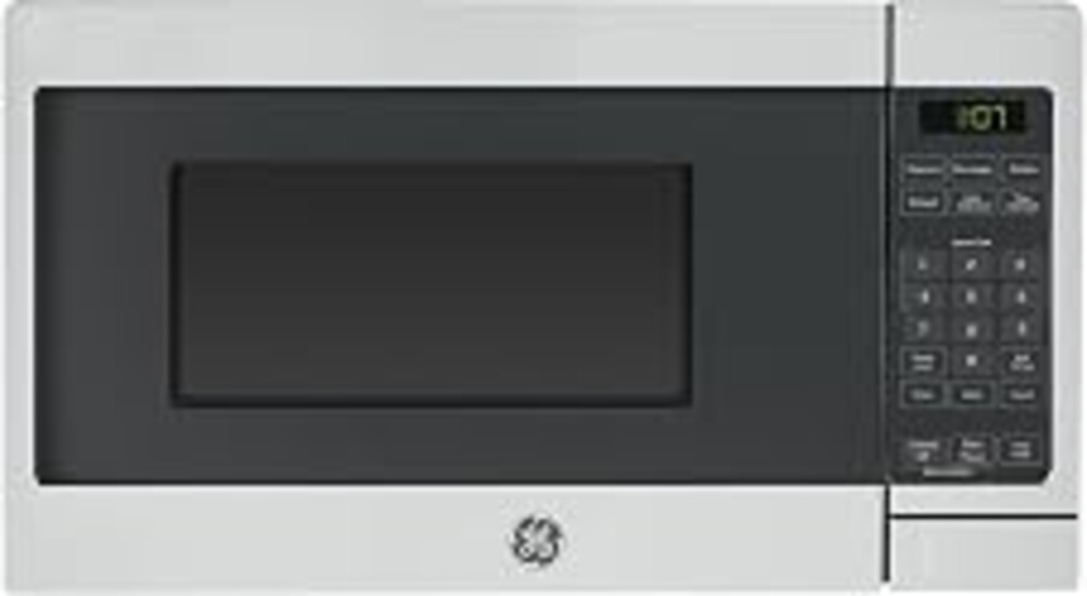 GE Compact Countertop Microwave Oven, 0.7 Cubic Ft., 700-watt Capacity, 6 Auto Cooking Settings, Child-Lock Technology, Dorm Room or Apartment, Stainless Steel