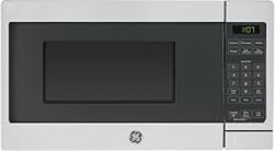 GE Compact Countertop Microwave Oven, 0.7 Cubic Ft., 700-watt Capacity, 6 Auto Cooking Settings, Child-Lock Technology, Dorm Room or Apartment, Stainless Steel