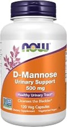 NOW Foods Supplements, D-Mannose 500 mg, Non-GMO Project Verified, Healthy Urinary Tract*, 120 Veg Capsules