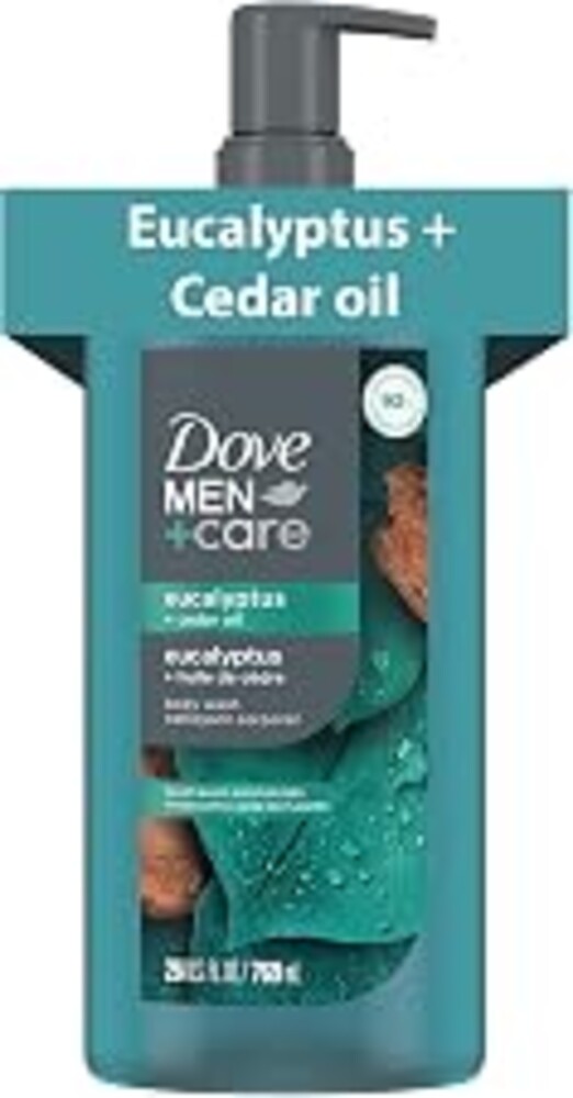 DOVE MEN Eucalyptus + Cedar Oil Moisturizing Body Wash | #1 Dermatologist Body Wash for Men, Sulfate Free, Paraben Free, & Dye Free | 26oz