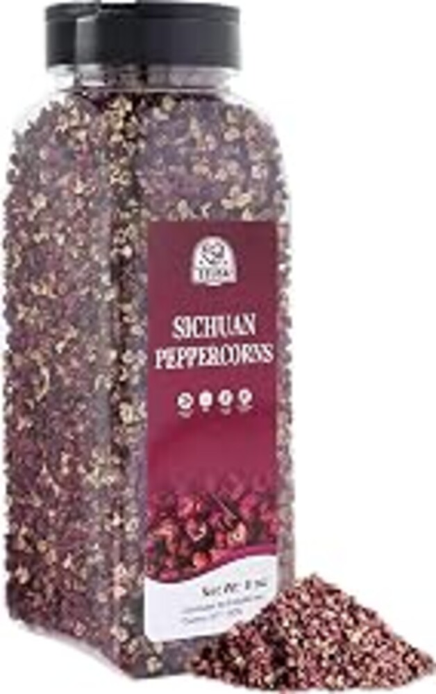 52USA Szechuan Peppercorns, Sichuan Peppercorns 8oz Bottle –Authentic Whole Red Sichuan Pepper, Numbing & Tingle, Less Seeds, Strong Flavor, Essential Spice for Mapo Tofu, Hot Pot, Asian Cuisine