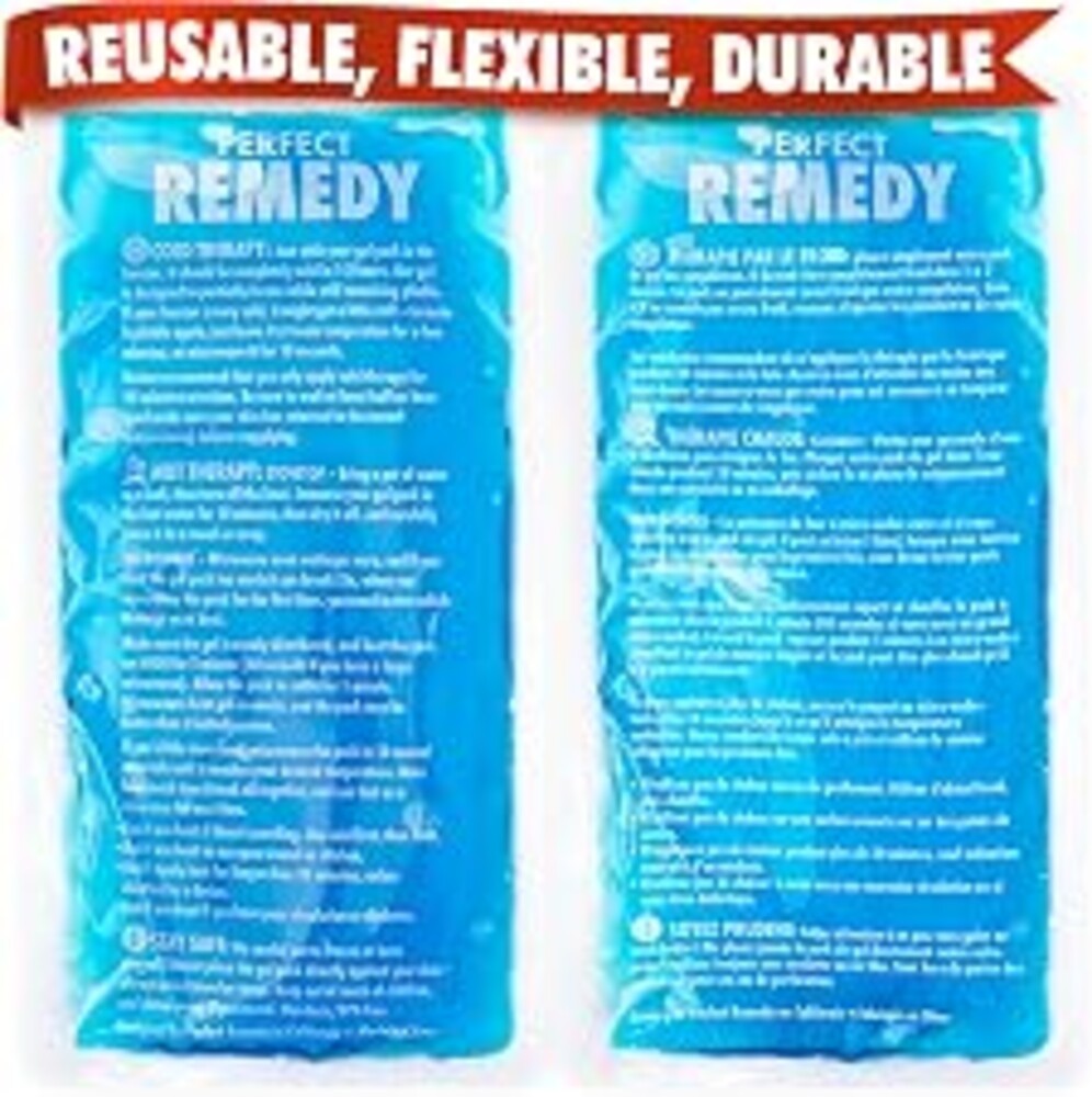 Perfect Remedy 2-Pack Gel Ice Packs for Injuries Reusable, Hot & Cold Pack that’s Durable, Soft & Flexible, Fast Relief & Recovery (Blue, Reg 2PK)
