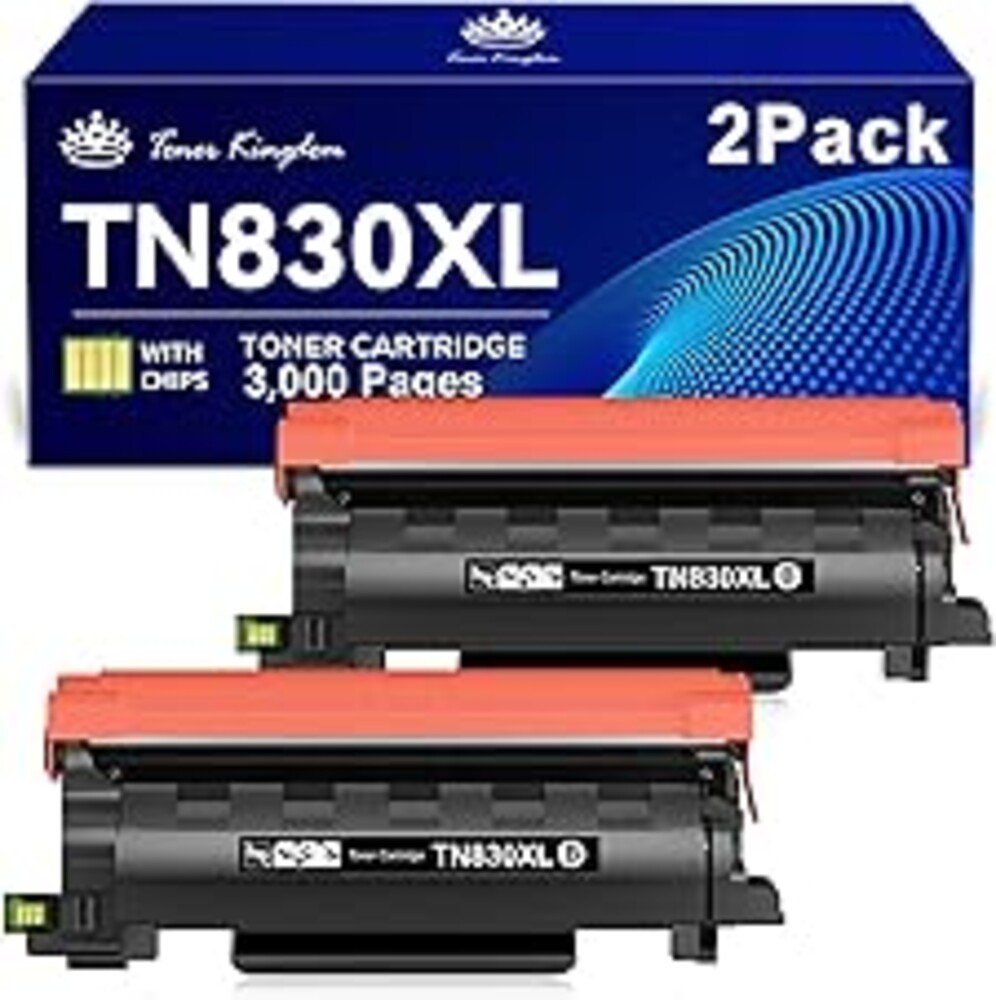 Toner Kingdom Compatible TN830XL Toner Replacement for Brother TN830XL TN830/XL/V/R TN-830XL with DCP-L2640DW HL-L2460DW HL-L2405W HL-L2480DW MFC-L2820DW MFC-L2760DW MFC-L2900DW XL (2 Black)