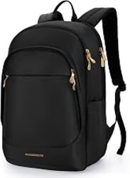 LIGHT FLIGHT Travel Backpack for Women, 15.6 Inch, Black | Laptop Backpack, USB Charging Hole, Water Resistant, Large Capacity, College Bookbag