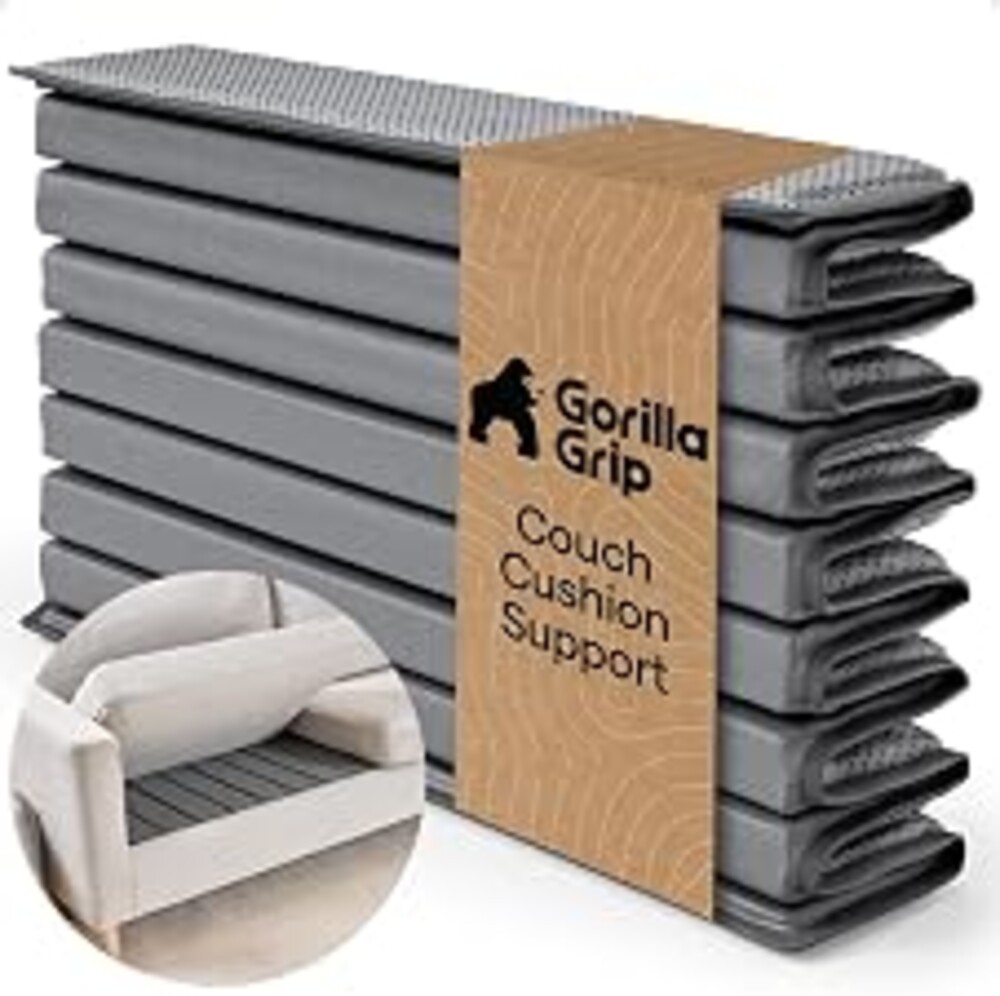 GORILLA GRIP Heavy Duty Couch Cushion Support Board to Fix Sagging Sofas, 21.5 x 70 Sofa, Slip Resistant Thick Boards Add Strong Seat Supports, Replacement Stuffing Firmer Couches Accessories, Grey