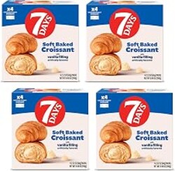 7Days Soft Croissant Multipacks (16 Pack), Vanilla, 4 Boxes, Non-GMO Breakfast Pastry (2.12oz, Pack of 16)