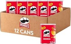 Pringles Potato Crisps Chips, Lunch Snacks, Office and Kids Snacks, Grab N' Go, Original (12 Cans)