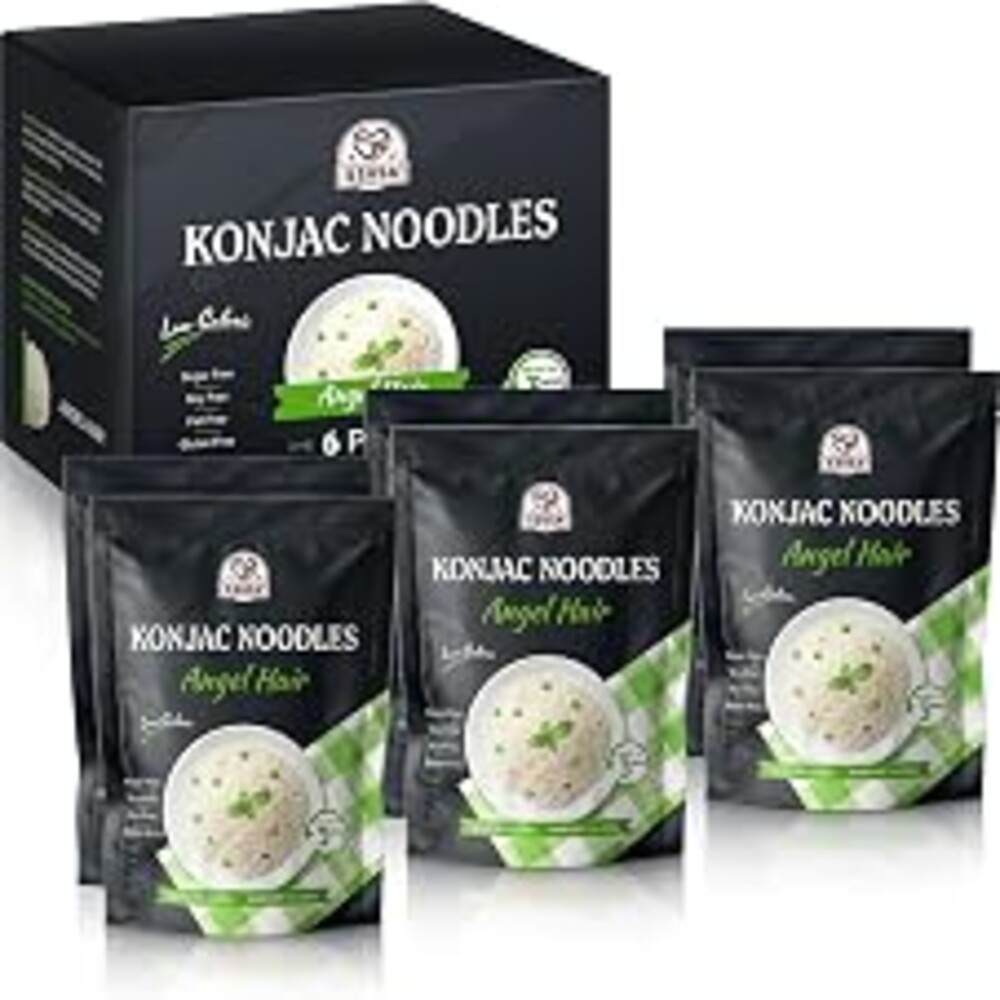 52USA Konjac Shirataki Noodle, Angel Hair, Low Carb Pasta 52.8 Oz (1500 g), Keto and Paleo Friendly, Sugar Free, Vegan, Gluten Free, Ready to Eat, Low Calorie Noodles 6 Pack Inside