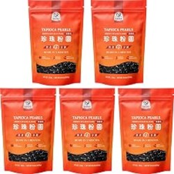 52USA Boba Tapioca Pearl, Black Sugar Flavor, Fresh Bubble Tea Pearl, 8.8 Oz (Pack of 5), Black Tapioca Pearl For Bubble Tea, Ready in 5 Minutes