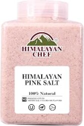 Himalayan Chef Pink Salt Fine Grain, Plastic Jar - 5lbs GMO & Gluten-Free