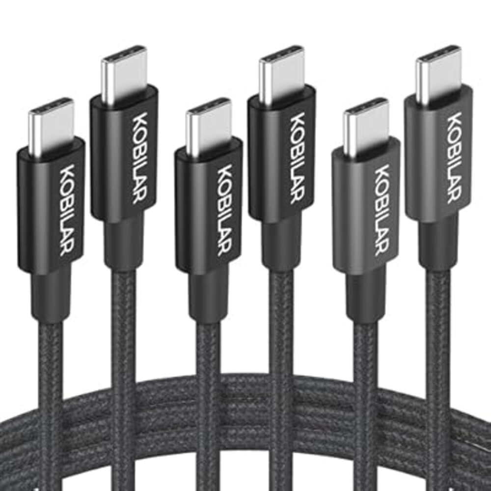 Kobilar USB C to USB C Cable,60W 3A Fast Charging USB C Charger Cable 3 Pack(3.3+5+6.6ft),Type C to Type C Cable for iPhone15/15Pro/16Plus/16ProMax/ipad Air 4/iPad Pro2022/Samsung S23