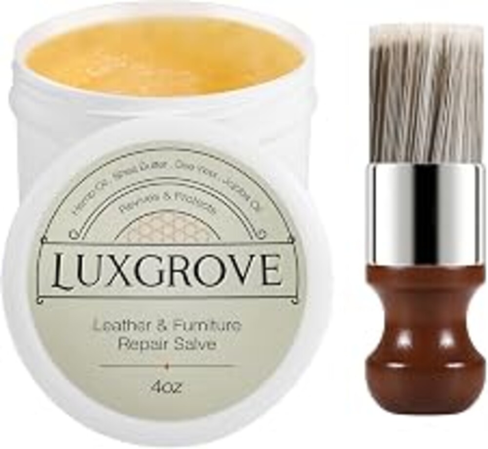 LUXGROVE® Leather & Furniture Repair Salve- Polisher, Leather Cleaner & Conditioner to Soften, Protect & Restore Leathercraft, Leathers Soap for Car Seat, Couch, Shoe, Purse, Boot & Saddles - 4oz