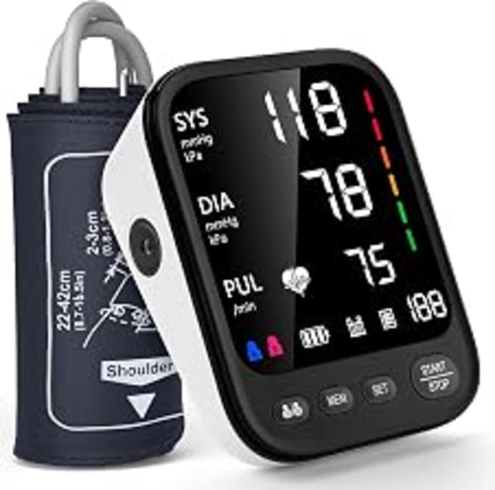 Blood Pressure Machine, Automatic Upper Arm Blood Pressure Monitor with 2x199 Readout, 4.5 Inch Backlit Large Screen Adjustable Large Cuff 9 to 17 Inches - Arrhythmia and Home Hypertension Detector