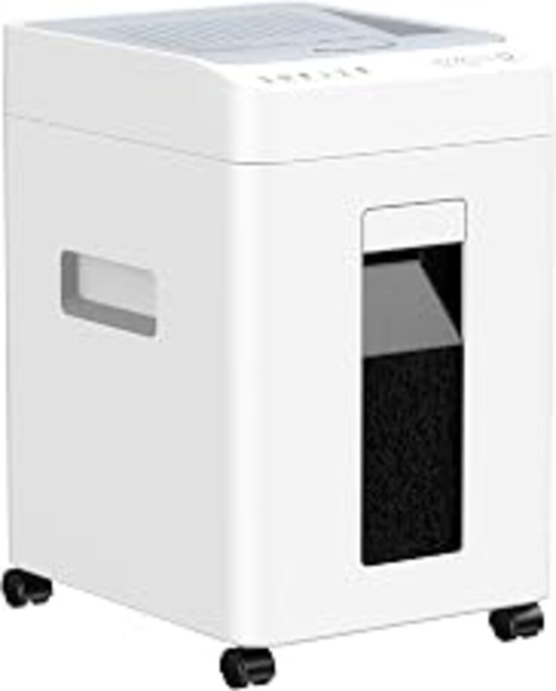 Locksworth 110-Sheet Micro Cut Shredder for Home Office, 6.9 Gallons Bin P-4 High Security Paper Shredder for Credit Card, Staple, Clip, Heavy Duty Commercial Shredders with Casters