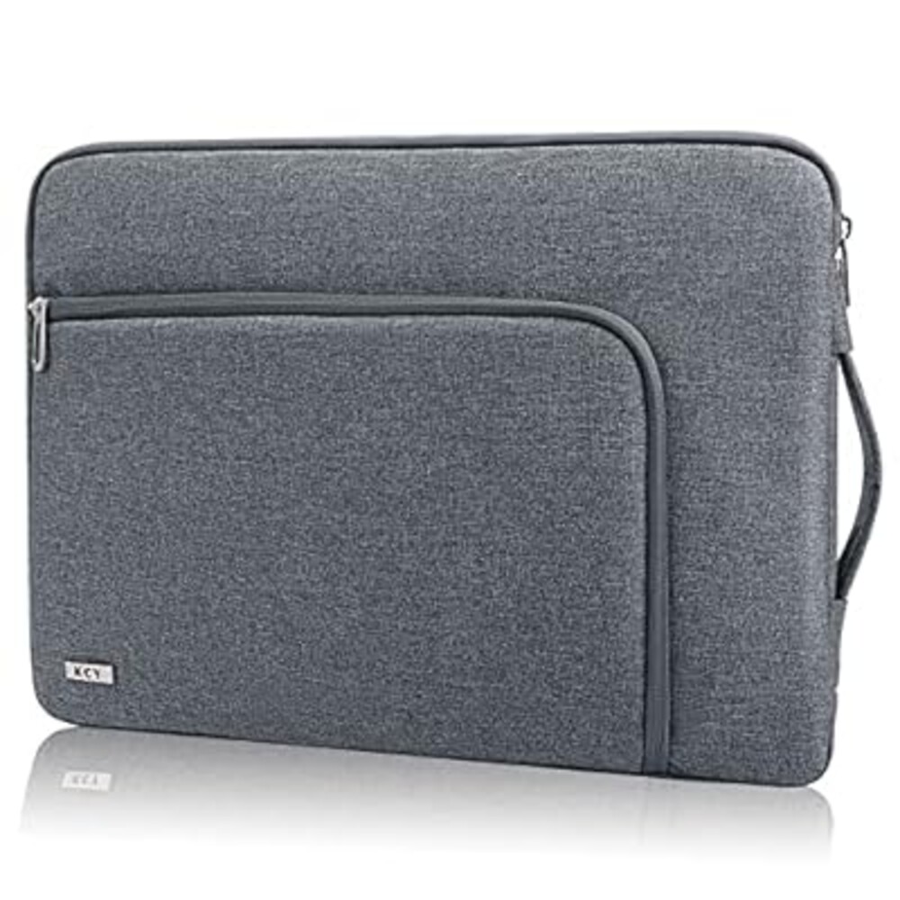 KCY Laptop Sleeve Case 15.6 Inch, Slim Waterproof Computer Cover Bag Compatible with MacBook Air 15 M3/M4, MacBook Pro 15/16, 15-16 “ Hp Lenovo Dell Acer Asus Notebook, Grey