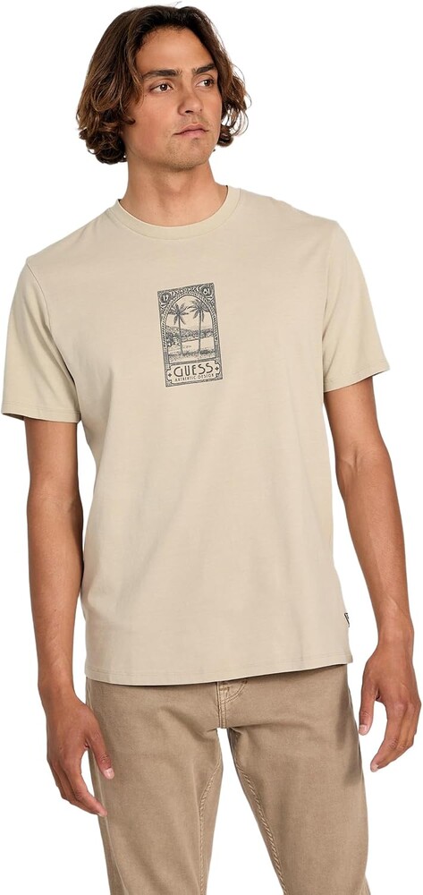 GUESS Men's Eco Short Sleeve Paradise Postage Tee