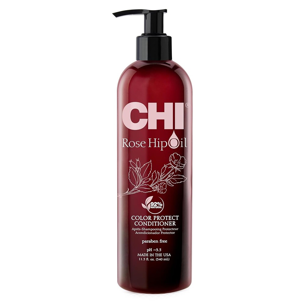 CHI Rosehip Oil Protecting Conditioner, Restores Moisture To Color-Treated Hair & Helps Retain Color, Sulfate, Paraben, & Cruelty-Free, 11.5 Oz