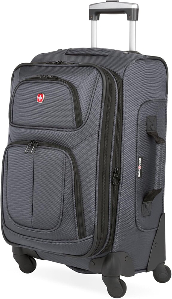 SWISSGEAR Sion Carry-On Spinner Luggage, Softside Expandable, Lightweight Suitcase, Dark Grey, 22.75-Inch