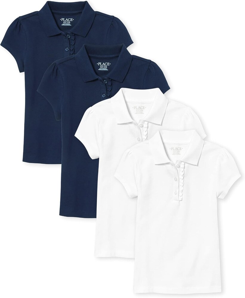 The Children's Place Girls Short Sleeve Ruffle Pique Polo Multipack