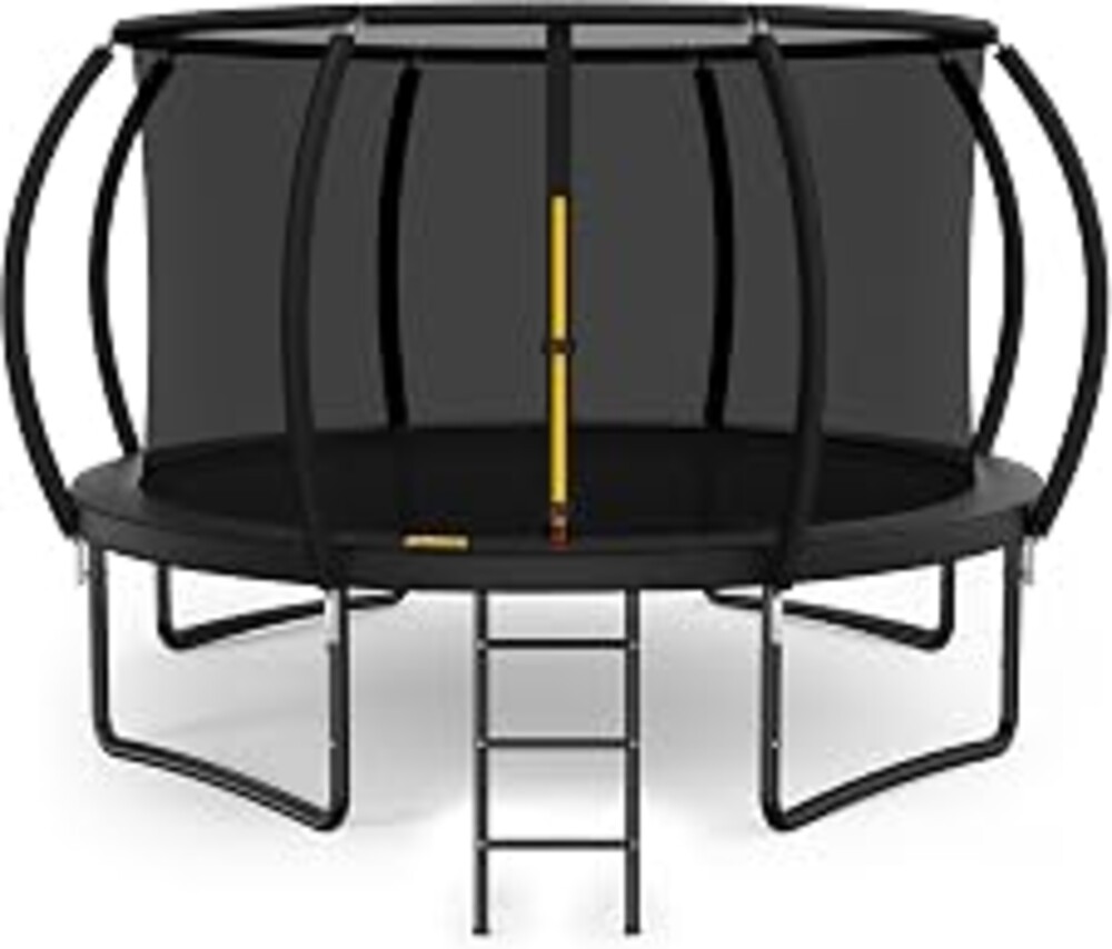 ARMY VANCA 10FT 12FT 14FT 15FT 16FT Outdoor Trampoline with Enclosure Net, Heavy Duty Yard Trampolines, ASTM Approval Recreational Trampolines for Kids and Adults