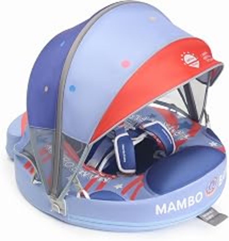GENTEACO Mambobaby Baby Swim Float with Canopy Non-Inflatable Infant Pool Float with Tail 3-24 Months Avoid Flip Solid Skin-Friendly Material for Toddler Boys Girls