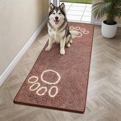 Bcoimo Super Absorbent Dog Door Mat, 60"*24" Anti Slip Mat for Muddy Paws, Pet Rugs for Dirty Paws Washable that Absorbs Moisture and Dirt, for Dog Cage and Pet Resting Carpet