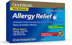 GoodSense Loratadine Orally Disintegrating Tablets, 10 mg, 24 Hour Allergy Tablets, 30 Count