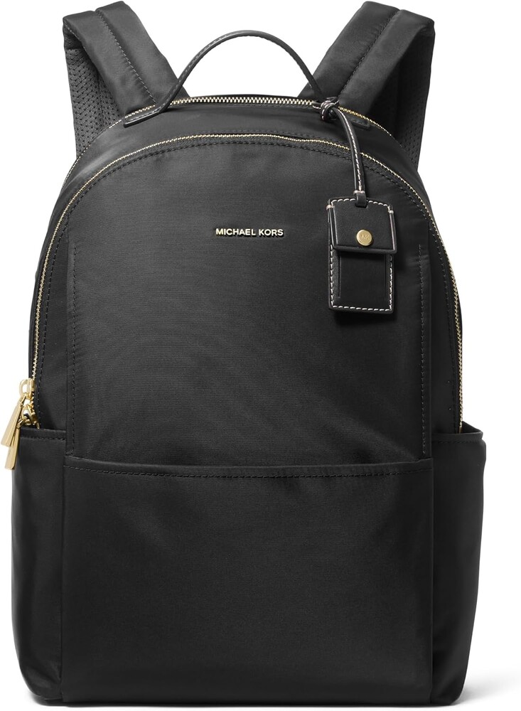 Michael Kors Sable Large Backpack, Gold-Tone Hardware/Milano Nylon/Black