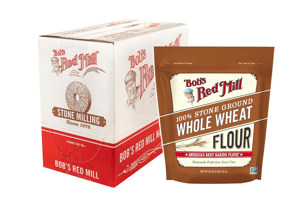 Bob's Red Mill Whole Wheat Flour, 3 Pound (Pack of 4) - Whole Grain, Non-GMO, Vegan