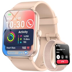 Blackview 2026 Fitness Tracker (Answer/Make Calls), Smart Watch for Men and Women with Heart Rate/SpO2/Sleep Monitor/2 Straps, 100+ Sports Modes, IP68 Waterproof Activity Tracker for Android/iPhone