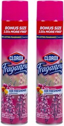 Clorox Fraganzia Aerosol Air Freshener Spray in Spring Scent - Long-Lasting Odor Eliminator and Room Freshener for Home, Bathroom, Bedroom, and Kitchen, 20 oz Bonus Size - 2 Pack