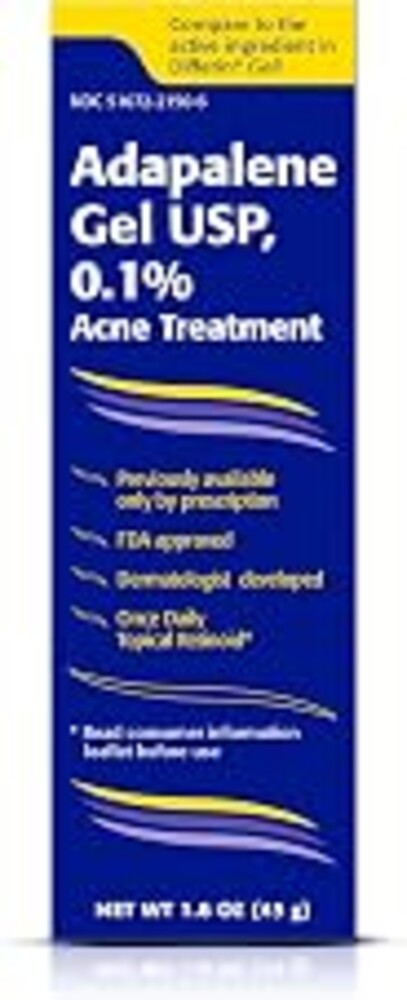 TARO Adapalene 0.1% USP Gel, Paraben Free, Retinoid Acne-Prone Facial Treatment for Sensitive Skin, Prescription Strength (1.6 Oz)