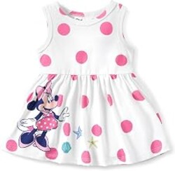 Disney Minnie Mouse Princess Frozen Elsa Stitch Girls Dress Sleeveless & Short Sleeve Casual Summer Clothes Baby to Toddler