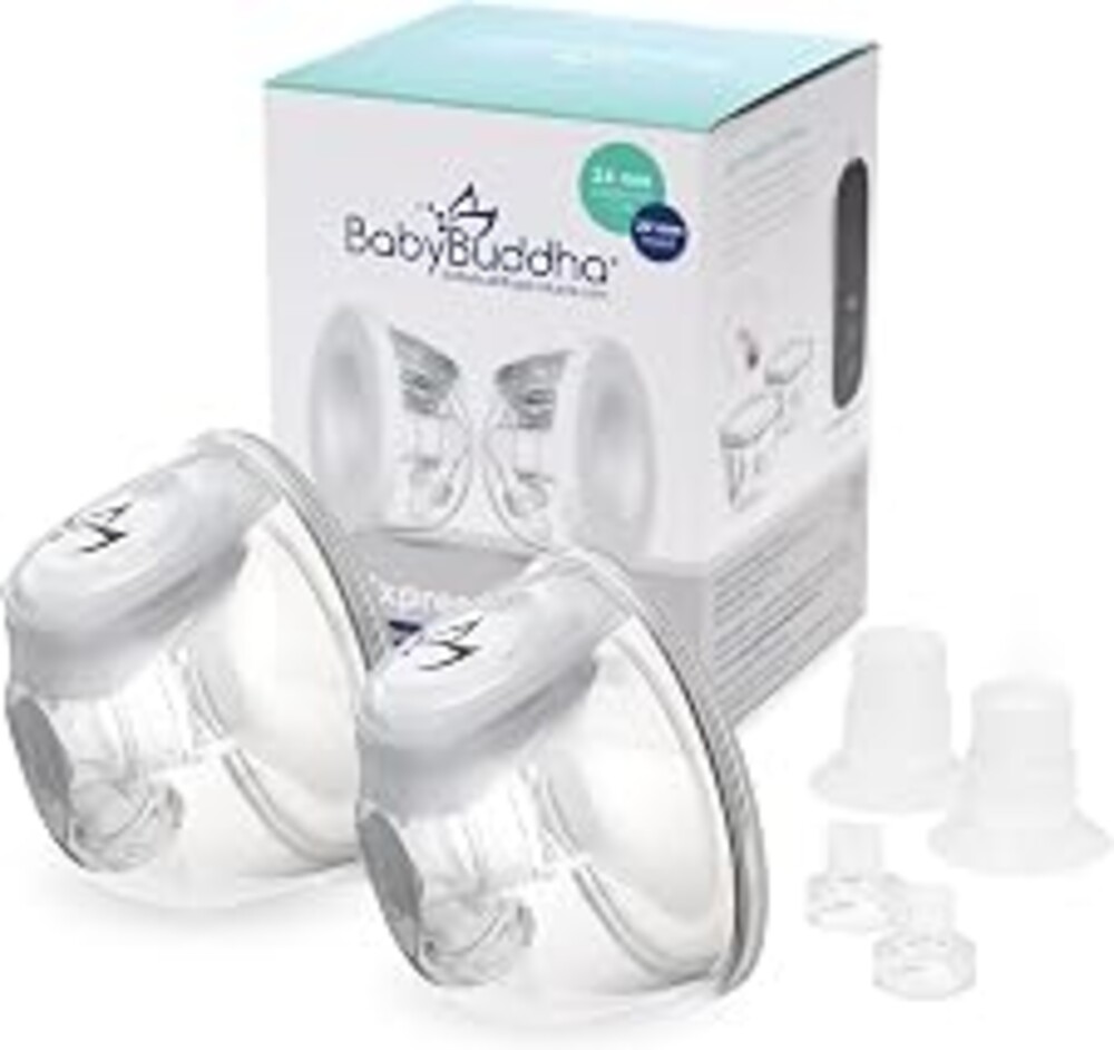 BabyBuddha Hands Free Milk Collection Cups for Breast Pump, 8 Fl Oz Each, Wearable Breastmilk Containers, Compatible with BabyBuddha Pump, Spill Resistant Design, Small Flange 22 to 24mm, 2 Pack