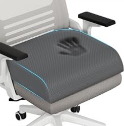 TranquilRelax 2XL Seat Cushion, Memory Foam Cushion for Long Sitting Hours on Office Chair, Car Seat, Non-Slip Chair Pad for Sciatica, Coccyx, Tailbone Pain Relief & Post-Surgery Recovery (Grey)