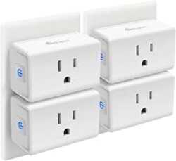 Kasa Smart Plug Mini 15A, Smart Home Wi-Fi Outlet Works with Alexa, Google Home, No Hub Required, UL Certified, 2.4G WiFi Only, 4-Pack(EP10P4) , White