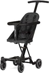 Dream On Me Coast Rider Lightweight Travel Stroller, Compact Baby & Toddler Stroller, Theme Park Approved, Quick Fold, Converts to Rider & Scooter, 45 lb Weight Capacity, Black