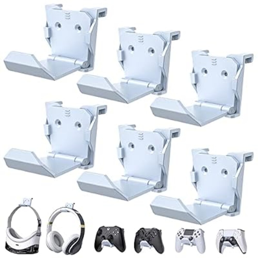 PS5/PS4/Xbox/Switch Controller Mount - Adhesive Holder & Headset Stand for PS5 Console, Universal Accessories Hook
