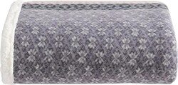 Eddie Bauer - Throw Blanket, Brushed Fleece & Plush Sherpa Bedding, Throw Blanket for Couch & Bed (Fair Isle Dark Steel, 50" x 70")