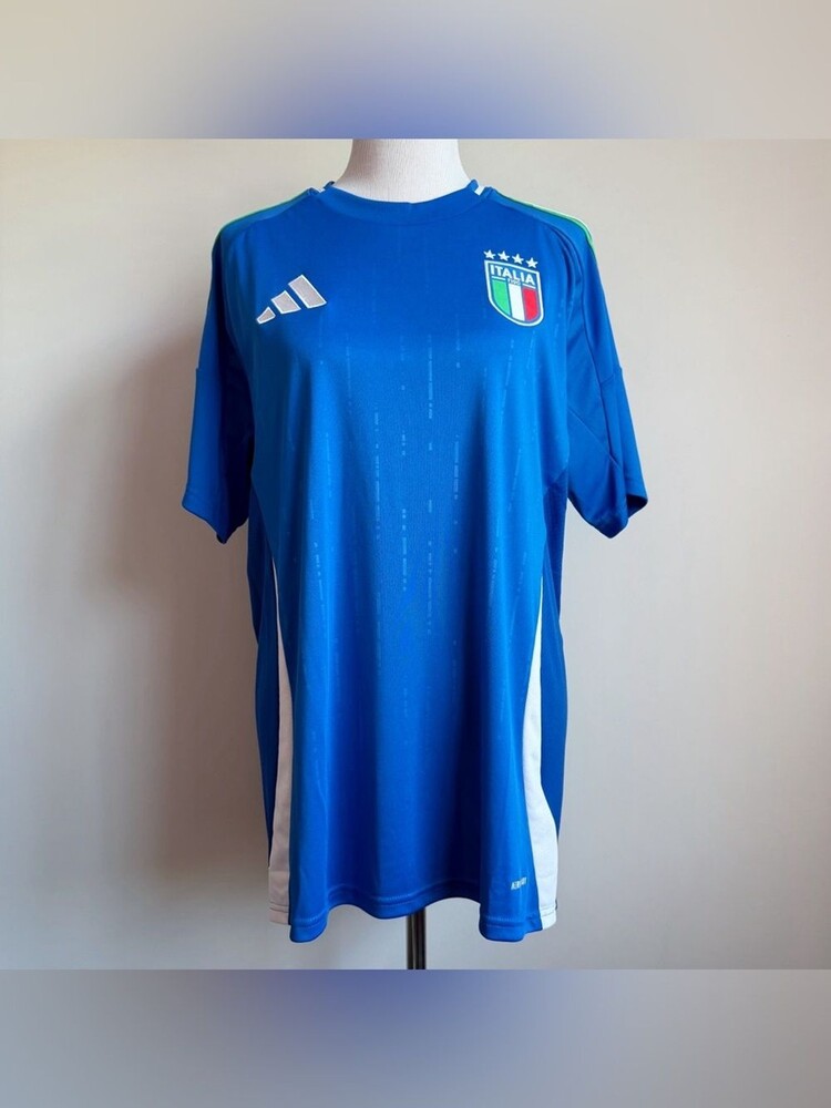 Adidas Italy Italia 2024 Home Soccer Jersey Mens Large Blue Football Shirt