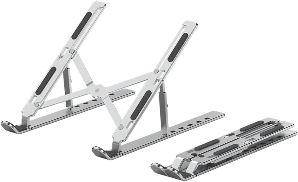 Portable Laptop Stand (Include Storage Bag), Adjustable Folding Aluminum Stand, Compatible with 10-15.6 Inch Laptops, iPad, Tablet. Silver