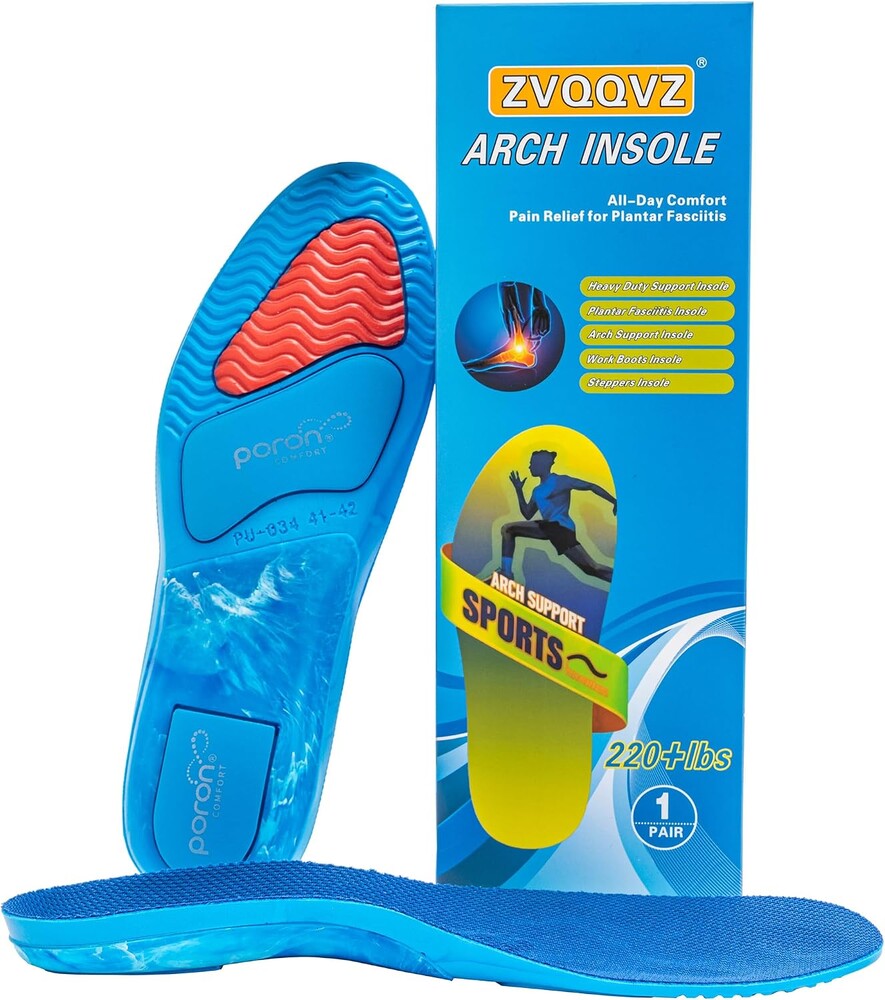 Plantar Fasciitis Insoles for Men Women Steppers Insoles Heavy Duty Support Pain Relief Orthotics Work Boot Cloud Insoles Gel Arch Support Inserts