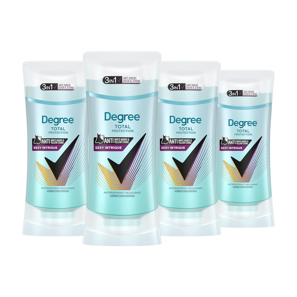Degree 3in1 Antiperspirant Deodorant 4 pack Sexy Intrigue 72 Hour protection against sweat, odor and stains 2.6 oz