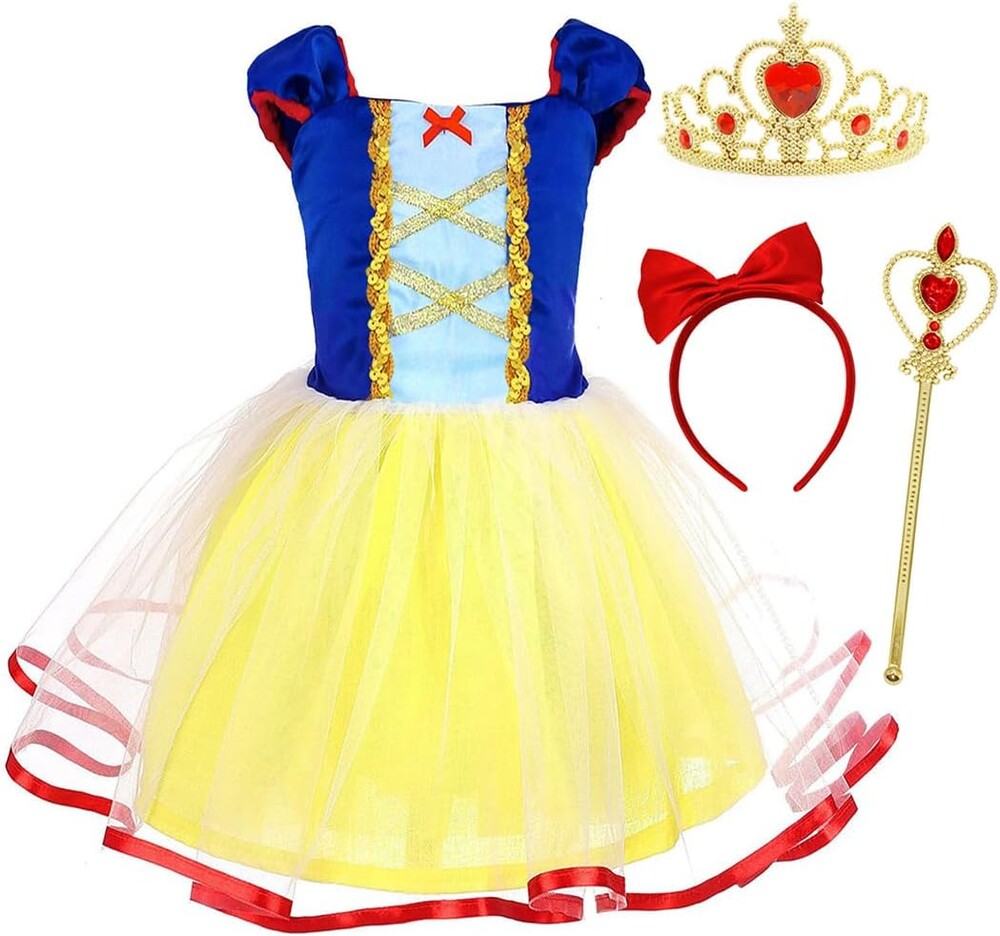 COTRIO Baby Girls Princess Costumes Toddler Halloween Dress Up Kids Birthday Outfit Christmas Party Dresses Clothes