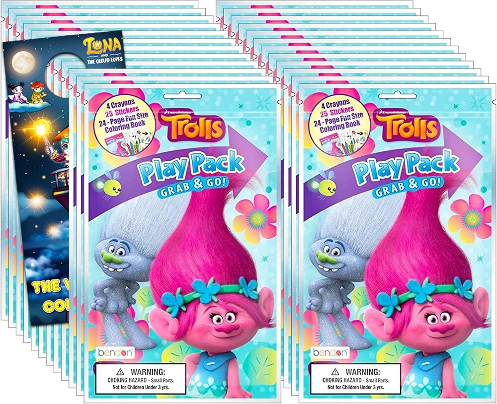 Dreamworks Trolls Play Pack Grab & Go Bundle of 24 Party Favor